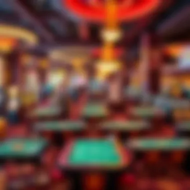 Dynamic Casino Floor with Table Games in Ohio Overview of a bustling casino floor with table games