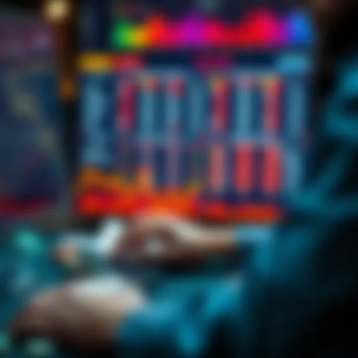 A close-up of a person analyzing winning statistics on a computer