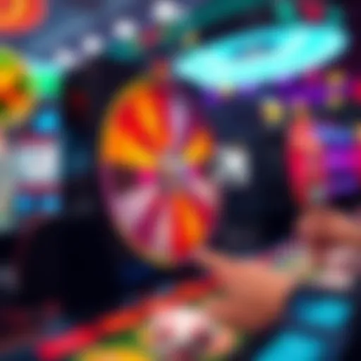 Dynamic Online Spin Game Interface Vibrant depiction of an online spin-to-win game interface