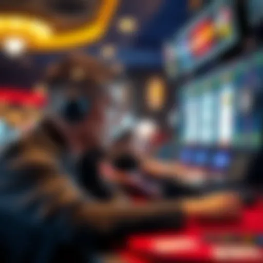 A player immersed in an online video poker game, analyzing options.