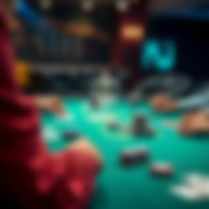 Strategic Insights in Poker Gameplay Strategic gameplay scenario showcasing a poker table