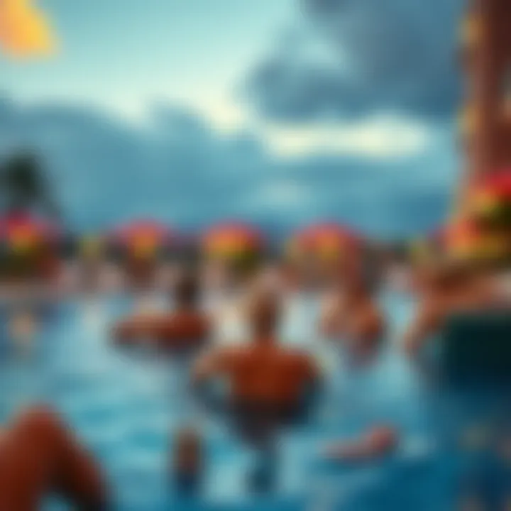 Leisure Activities at a Resort Pool Amenities and leisure activities at a resort pool