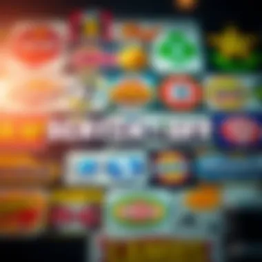 A collage of different scratch-off app logos emphasizing variety in the market