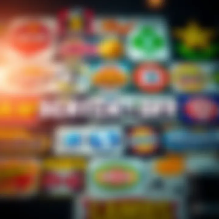 A collage of different scratch-off app logos emphasizing variety in the market