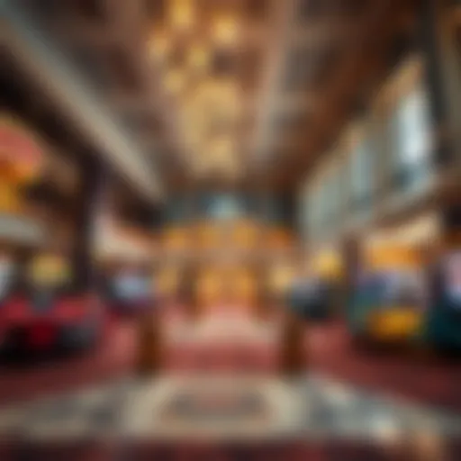 Luxurious interior of St. Ignace MI Casino Hotel lobby