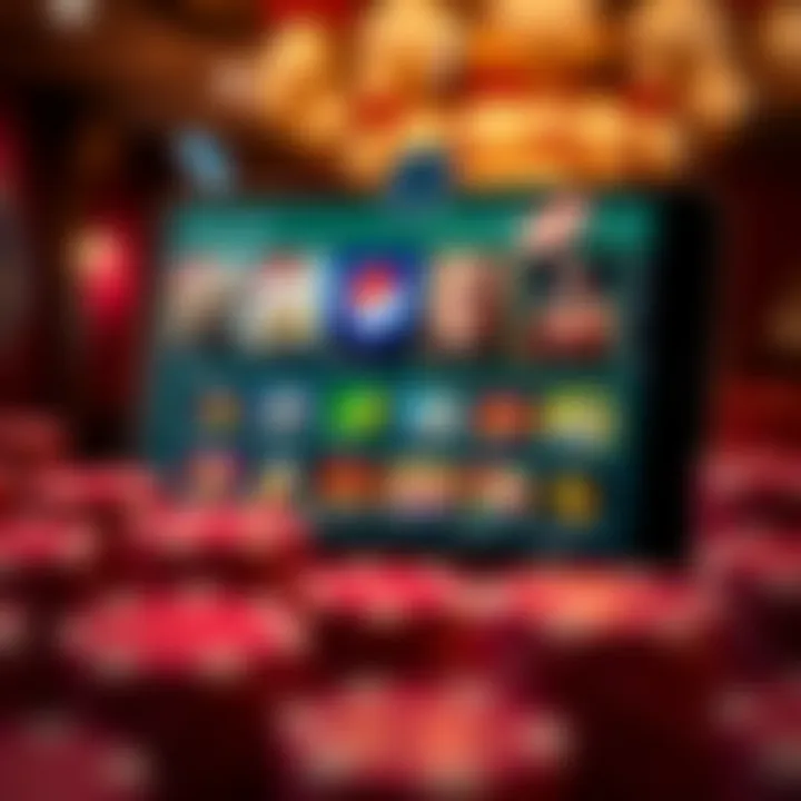 Casino App Interface Overview of casino app interface showcasing game selection