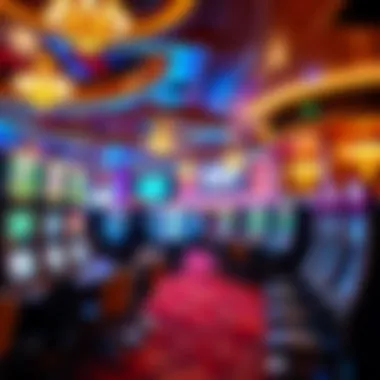 Luxurious casino interior showcasing slot gaming areas