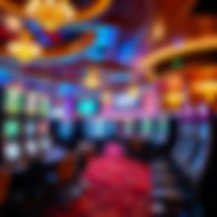 Luxurious casino interior showcasing slot gaming areas