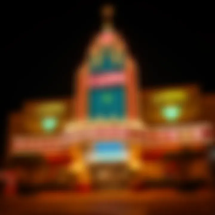 Illuminated Casino Facade: A Night in Shreveport Exterior view of a leading casino in Shreveport at night