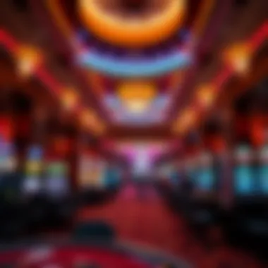 Interior of the casino floor filled with gaming tables and slot machines