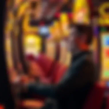 Exciting Slot Machine Gameplay An enthusiastic player enjoying a slot machine experience