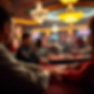 A vibrant casino scene showcasing players engaged in Texas Hold'em poker