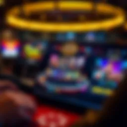 Aerial view of a modern online casino interface showcasing various games