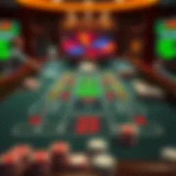 A detailed view of an online craps table interface showcasing the digital layout and betting options