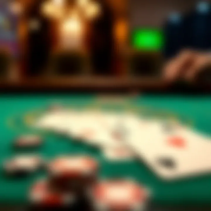 A close-up of blackjack cards being dealt on a digital interface.