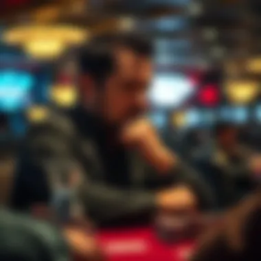 Strategic Player in Contemplation A strategic poker player deep in thought during a game
