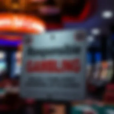 Responsible gambling signage promoting awareness and safety