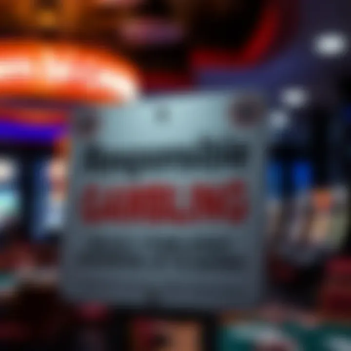 Responsible gambling signage promoting awareness and safety