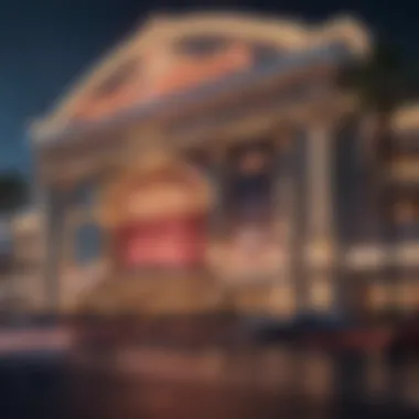 Stunning Nighttime Illumination of a Luxurious Casino Exterior view of a luxurious Las Vegas casino illuminated at night