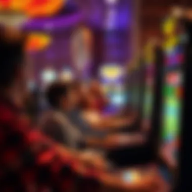 Engaging in Slot Gaming Without Smoke A group of casino patrons engaging with slot machines in a smoke-free environment