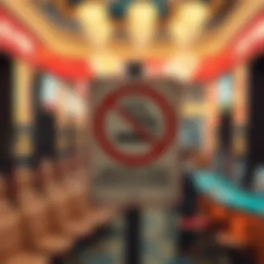 Smoke-Free Regulations Signage A sign indicating smoke-free regulations prominently displayed at a Las Vegas casino entrance