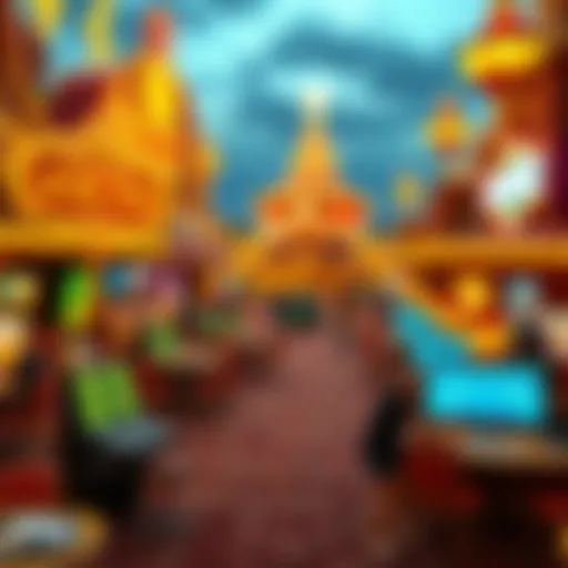 Bustling Atmosphere of a Western Gold Casino A panoramic view of a bustling Western Gold Casino showcasing its vibrant atmosphere