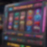 Vibrant slot machine interface showcasing colorful symbols