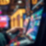 A credit card being swiped at a gambling kiosk