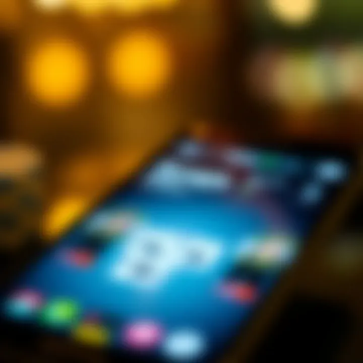 Zynga Texas Hold'em Mobile Interface A close-up of a smartphone displaying the Zynga Texas Hold'em interface