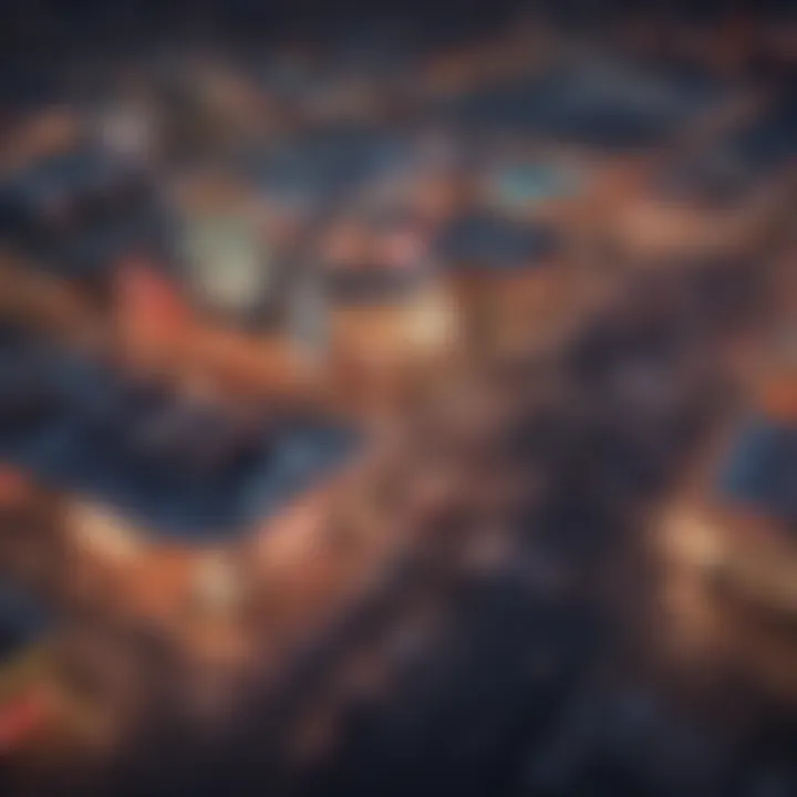 Aerial view of iconic Fremont Street casinos