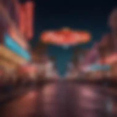 The neon lights of Fremont Street at night