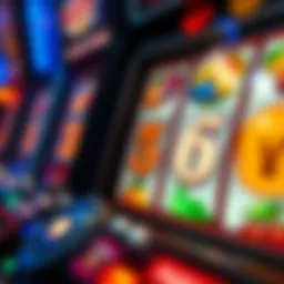 Detailed view of slot machine interface
