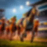 A majestic horse racing down the track