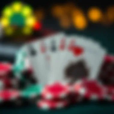 Poker Strategies Unveiled A collection of poker chips and cards representing various strategies