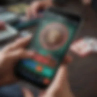 Close-up of a smartphone with a betting app open