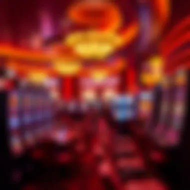 Vibrant gaming floor with slot machines and tables