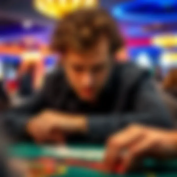 Close-up of a player enjoying a game of blackjack, displaying focus and strategy.