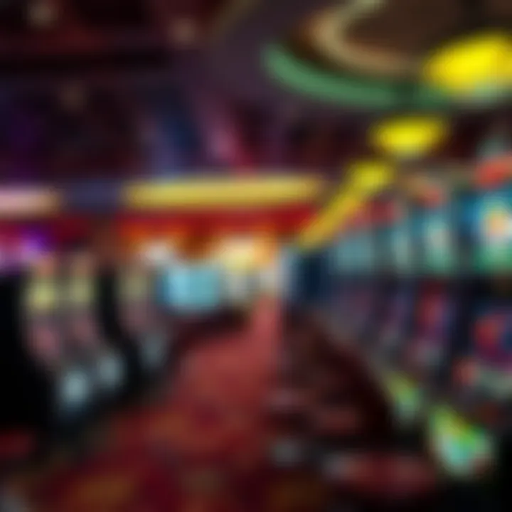 A vibrant gaming floor at Mystic Lake Casino showcasing various slot machines.