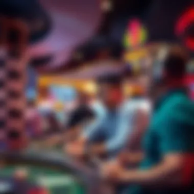 Customers engaging with the sportsbook environment at Orleans Casino