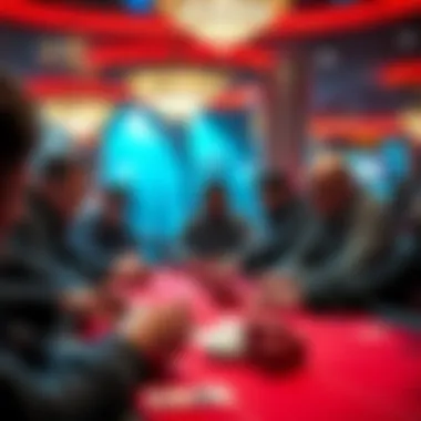 High-stakes poker table scene