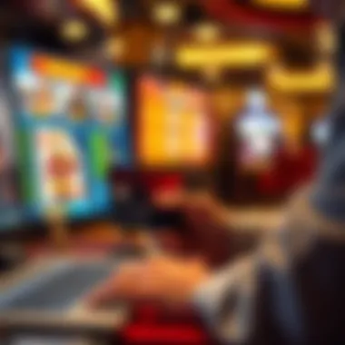 Navigating Online Gambling with Prepaid Cards A user navigating an online gambling platform with a prepaid card