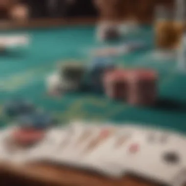 Elegant poker table setup with cards and chips