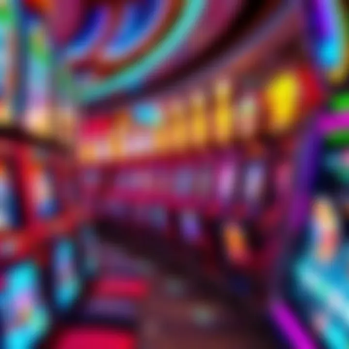 Vibrant Slot Machines Vibrant slot machines lining the casino floor