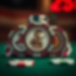 A display of Spartan poker chips showcasing their unique designs