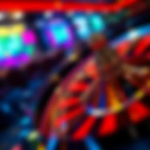 Vibrant Stake Roulette Wheel A detailed view of a stake roulette wheel with vibrant colors