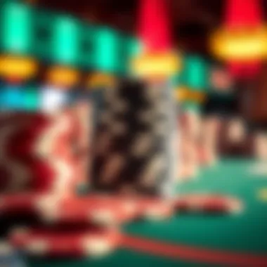 The Allure of Poker Chips Close-up of poker chips stacked on a gaming table