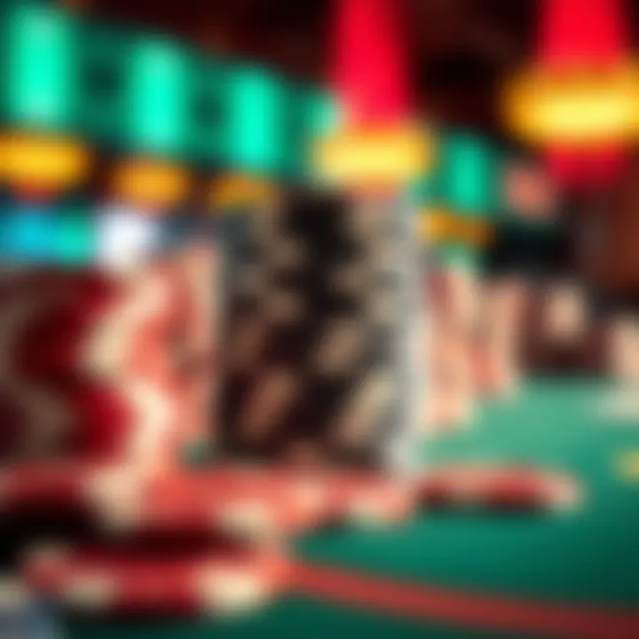 The Allure of Poker Chips Close-up of poker chips stacked on a gaming table