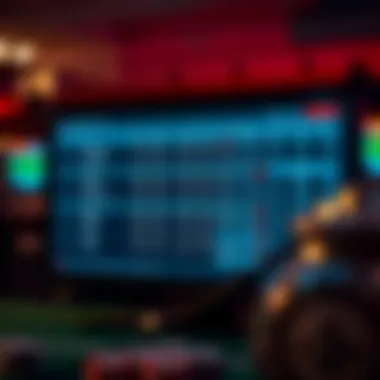 Tennis betting odds displayed on a screen