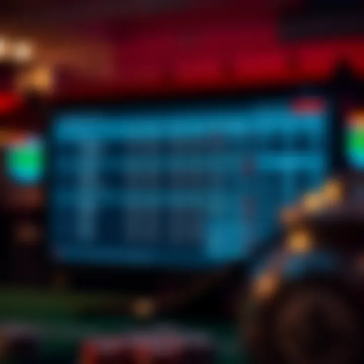 Tennis betting odds displayed on a screen