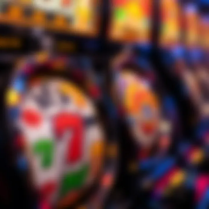 Close-up of spinning reels showcasing game symbols